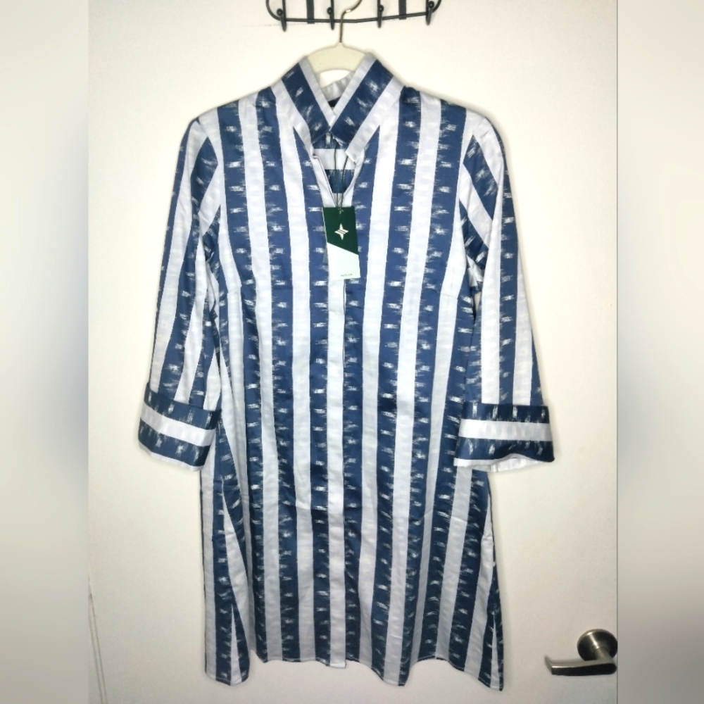 Tuckernuck (Sz S) Blue & White Button Stillwater Stripe Charlie Dress (NEW-NWT)